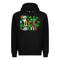 Black st.patricks one lucky cna  nurse Premium Hoodie - BarkalooDesign