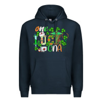 Navy st.patricks one lucky cna  nurse Premium Hoodie - BarkalooDesign