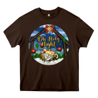 Chocolate Brown oh holy night Heavy Core Tee - BundleAndBundleShop