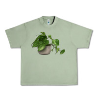 Oil Green Philodendron Urban Heavy Tee - LillyAllenDesigns