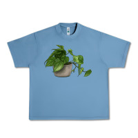 Pebble Blue Philodendron Urban Heavy Tee - LillyAllenDesigns
