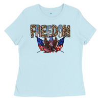 Baby Blue freedom Ladies Tee - RacoonDesign