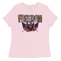 Bubblegum Pink freedom Ladies Tee - RacoonDesign