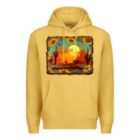 Antique Gold western desert sunset background Premium Hoodie - RanaPortraitStore