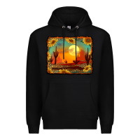 Black western desert sunset background Premium Hoodie - RanaPortraitStore