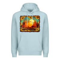 Blue Mist western desert sunset background Premium Hoodie - RanaPortraitStore