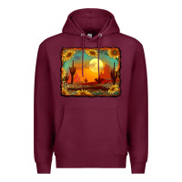 Burgundy western desert sunset background Premium Hoodie - RanaPortraitStore