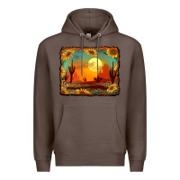 Coffee western desert sunset background Premium Hoodie - RanaPortraitStore