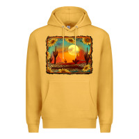Mustard western desert sunset background Premium Hoodie - RanaPortraitStore