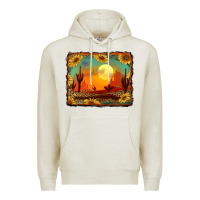 Oatmeal Heather western desert sunset background Premium Hoodie - RanaPortraitStore