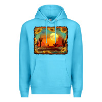 Ocean Blue western desert sunset background Premium Hoodie - RanaPortraitStore