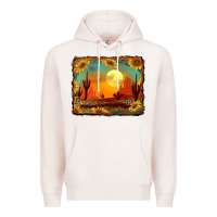 Pale Pink western desert sunset background Premium Hoodie - RanaPortraitStore