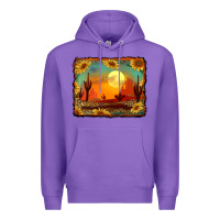 Purple western desert sunset background Premium Hoodie - RanaPortraitStore