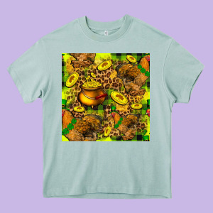 St. Patrick's Chicken With Pot Of Gold Heavy Core Tee Designed By Fadigitalartstudio