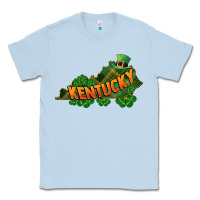 Dusty Blue Kentucky map St. Patrick's Day Classic Tee - FaDigitalArtStudio