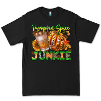 Black Pumpkin Spice Junkie Premium Tee - CowhideDigitalArt