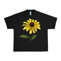 Black Black Eyed Susan Flower Illustrations Urban Heavy Tee - LillyAllenDesigns