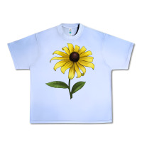 Grape Ice Black Eyed Susan Flower Illustrations Urban Heavy Tee - LillyAllenDesigns
