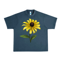 Midnight Navy Black Eyed Susan Flower Illustrations Urban Heavy Tee - LillyAllenDesigns