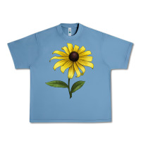 Pebble Blue Black Eyed Susan Flower Illustrations Urban Heavy Tee - LillyAllenDesigns