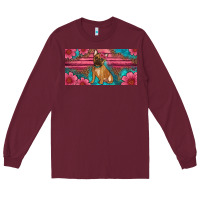 Burgundy french bulldog floral license plate Long Sleeve Tee - Artiststas