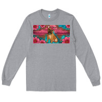 Heather Grey french bulldog floral license plate Long Sleeve Tee - Artiststas