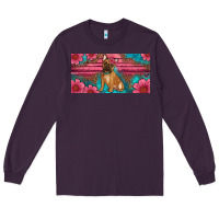 Plum french bulldog floral license plate Long Sleeve Tee - Artiststas