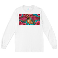 White french bulldog floral license plate Long Sleeve Tee - Artiststas