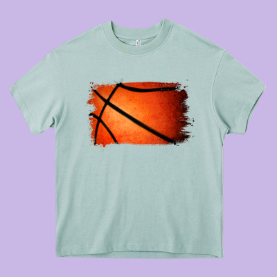 Basketball Brushstroke Heavy Core Tee Designed By Ranaportraitstore