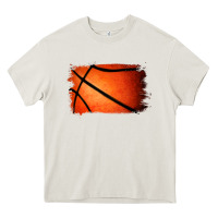 Cream Basketball Brushstroke Heavy Core Tee - RanaPortraitStore