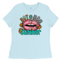 Baby Blue hot mom summer Ladies Tee - RacoonDesign