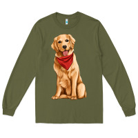 Army Green golden retriever Long Sleeve Tee - Artiststas