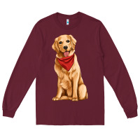 Burgundy golden retriever Long Sleeve Tee - Artiststas