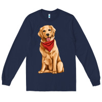 Navy golden retriever Long Sleeve Tee - Artiststas