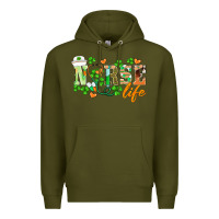 Army Green st.patricks nurse life Premium Hoodie - BarkalooDesign