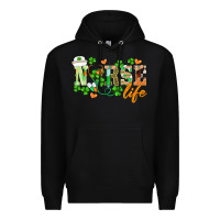 Black st.patricks nurse life Premium Hoodie - BarkalooDesign