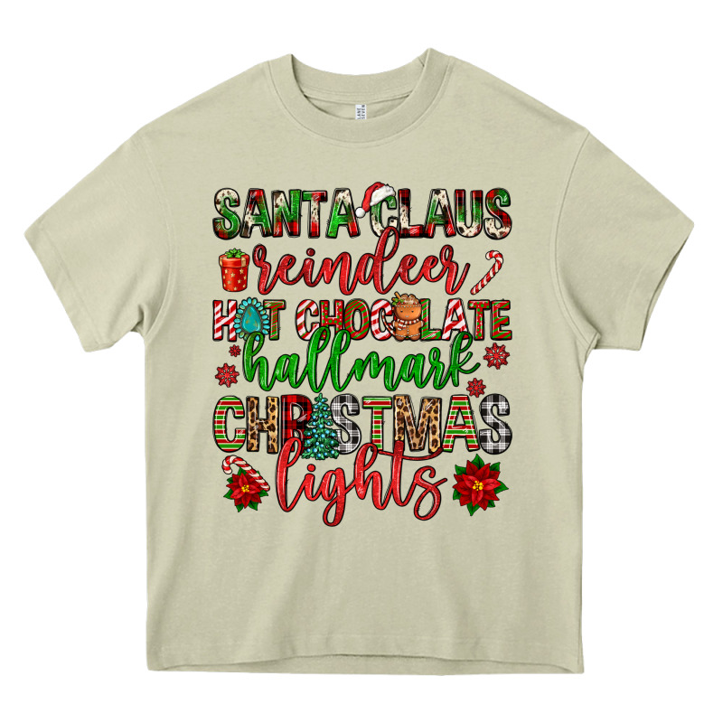 Santa Claus Reindeer Hallmark Hot Chocolate Christ Heavy Core Tee by FaDigitalArtStudio | Teevron