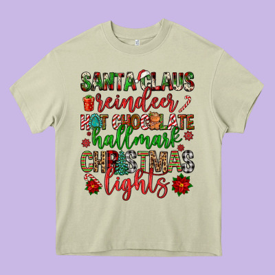 Santa Claus Reindeer Hallmark Hot Chocolate Christ Heavy Core Tee Designed By Fadigitalartstudio