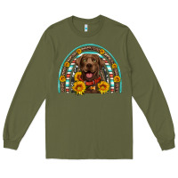 Army Green chocolate labrador rainbow Long Sleeve Tee - Artiststas
