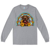 Heather Grey chocolate labrador rainbow Long Sleeve Tee - Artiststas