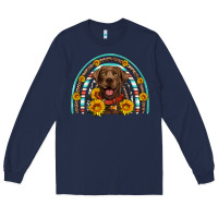 Navy chocolate labrador rainbow Long Sleeve Tee - Artiststas