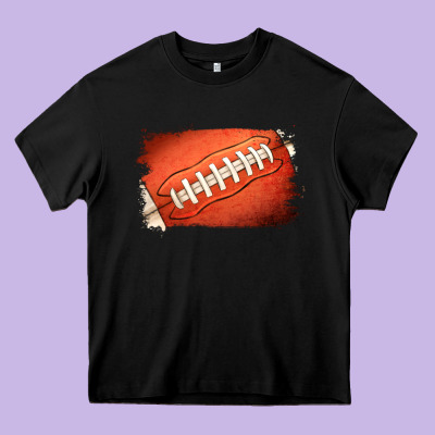 Football Brushstroke Heavy Core Tee Designed By Ranaportraitstore