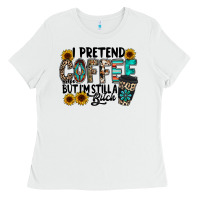 White i pretend coffee Ladies Tee - RacoonDesign