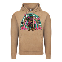 Vintage Coffee dachshund dog pink  floral rainbow Vintage Hoodie - BarkalooDesign