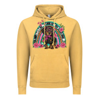 Dachshund Dog Pink  Floral Rainbow Vintage Hoodie | Teevron
