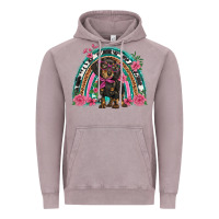 Vintage Zinc dachshund dog pink  floral rainbow Vintage Hoodie - BarkalooDesign
