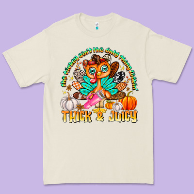 The Turkey Ain’t The Only Thing Lookin Thick & J Premium Tee Designed By Cowhidedigitalart