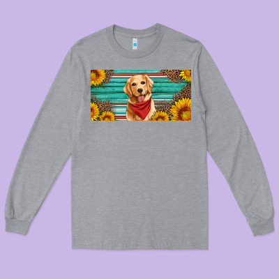Golden Retriever License Plate Long Sleeve Tee Designed By Artiststas