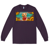Plum golden retriever license plate Long Sleeve Tee - Artiststas