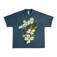 Midnight Navy American Dogwood Flower Illustrations Urban Heavy Tee - LillyAllenDesigns